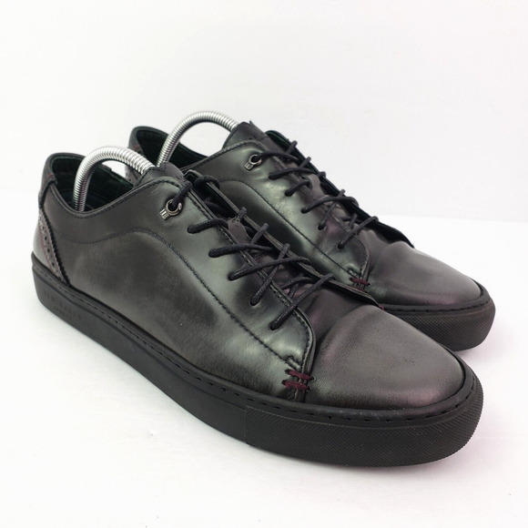 Ted Baker London Prinnc Lthr AM Mens Size 9 Dark Blue Black Leather Casual Shoes - Picture 1 of 13
